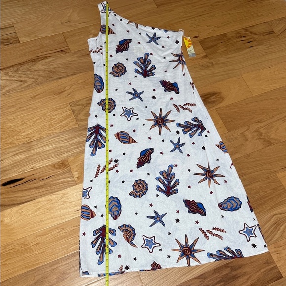 C&C California Linen One Shoulder Dress Sea Shells - Picture 5 of 11